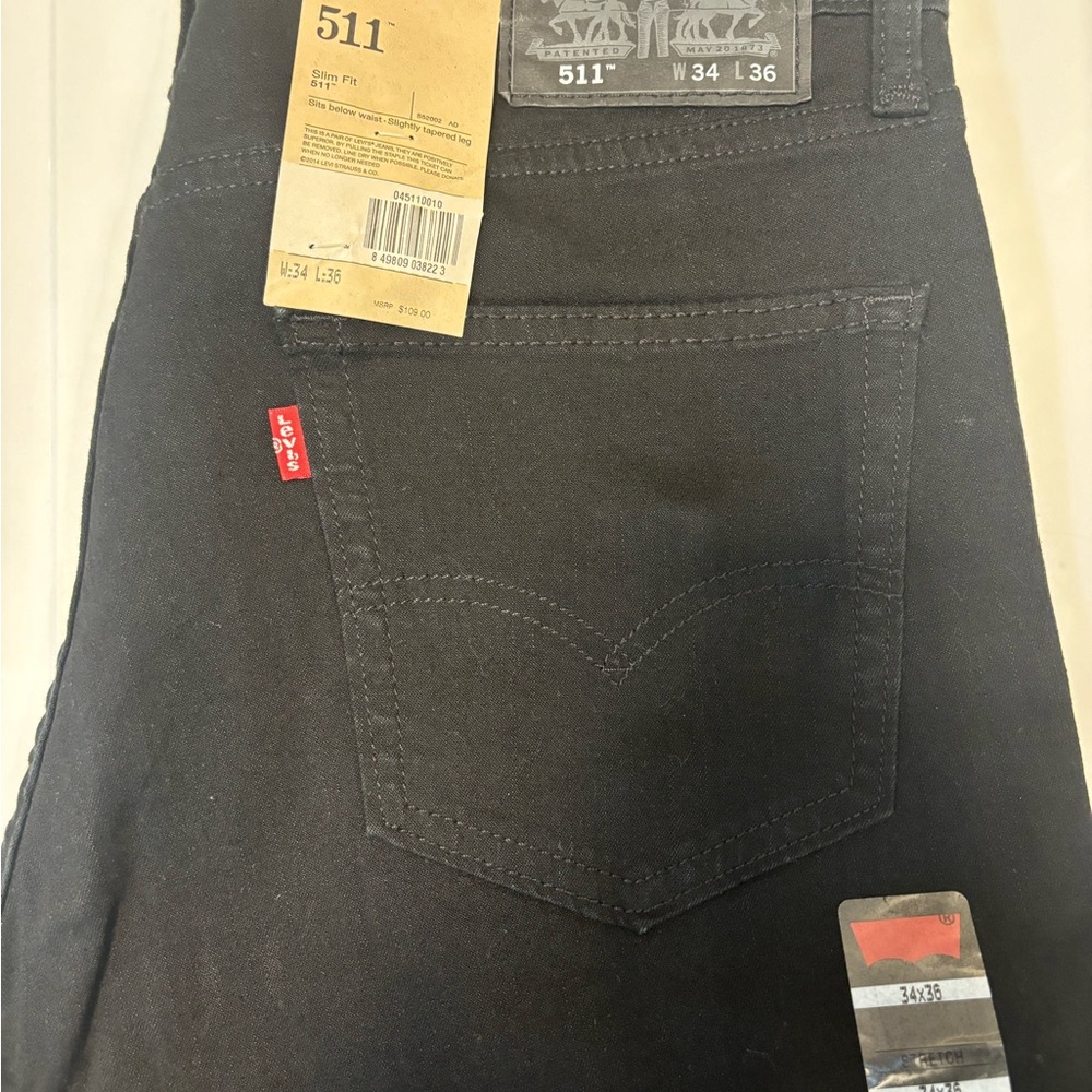 Levi's Men's 511 Slim Fit W34 L36  Black Jeans